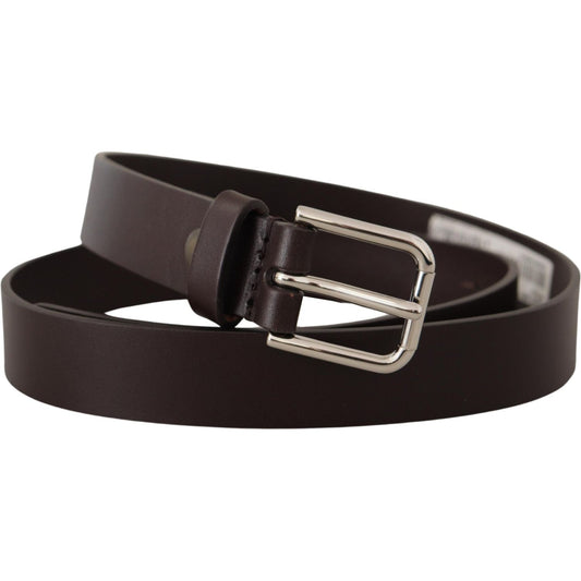 Dolce & Gabbana Elegant Leather Belt With Logo Buckle Dolce & Gabbana Dark Slate Gray