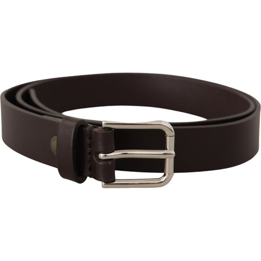 Dolce & Gabbana Elegant Leather Belt With Logo Buckle Dolce & Gabbana Black