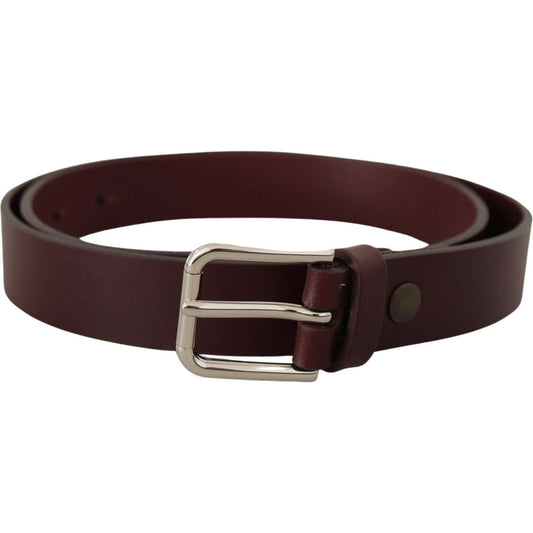 Dolce & Gabbana Maroon Luxe Leather Belt with Metal Buckle Dolce & Gabbana Dark Slate Gray