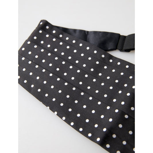 Dolce & Gabbana Elegant Silk Black & White Polka Dot Cummerbund Dolce & Gabbana Lavender