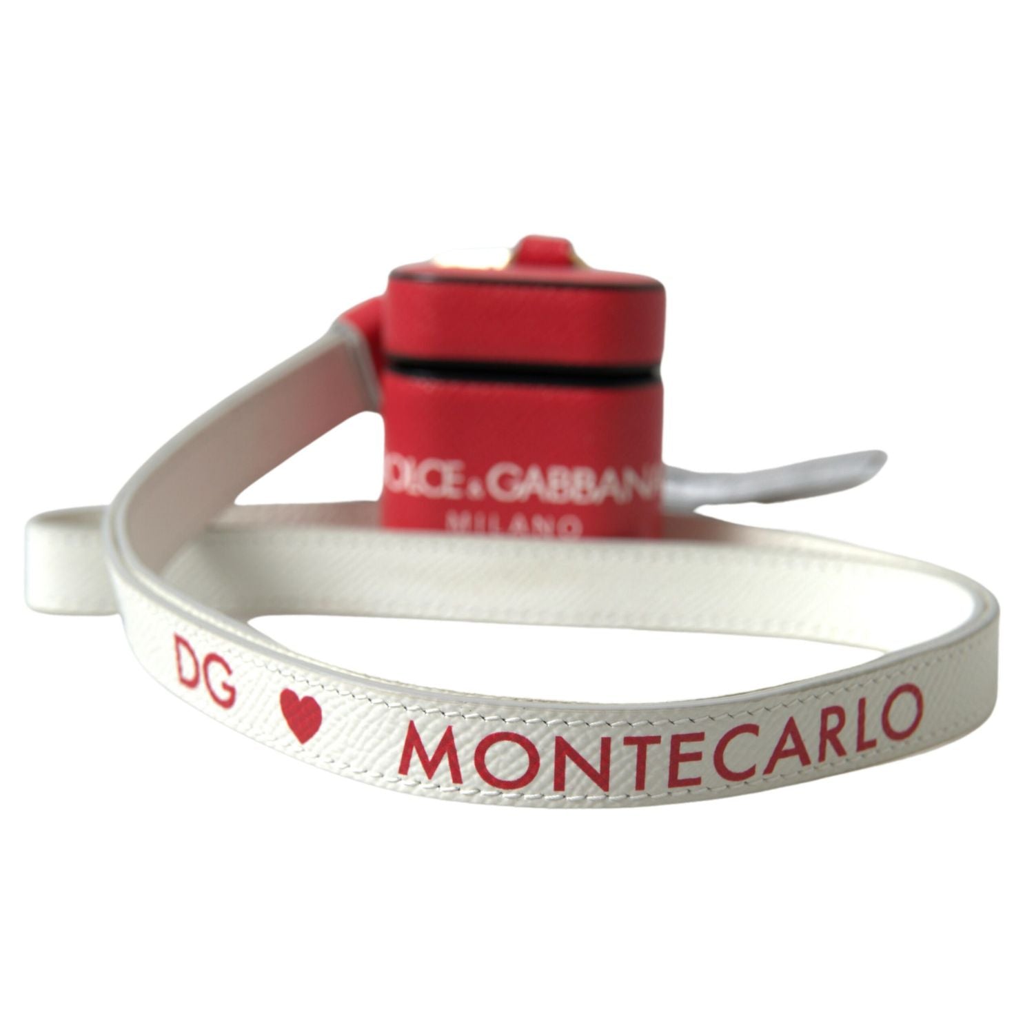 حافظة ايربودز جلدية حمراء أنيقة من دولتشي اند غابانا