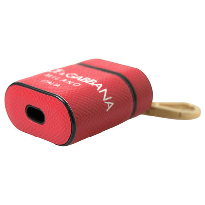 حافظة ايربودز جلدية حمراء أنيقة من دولتشي اند غابانا