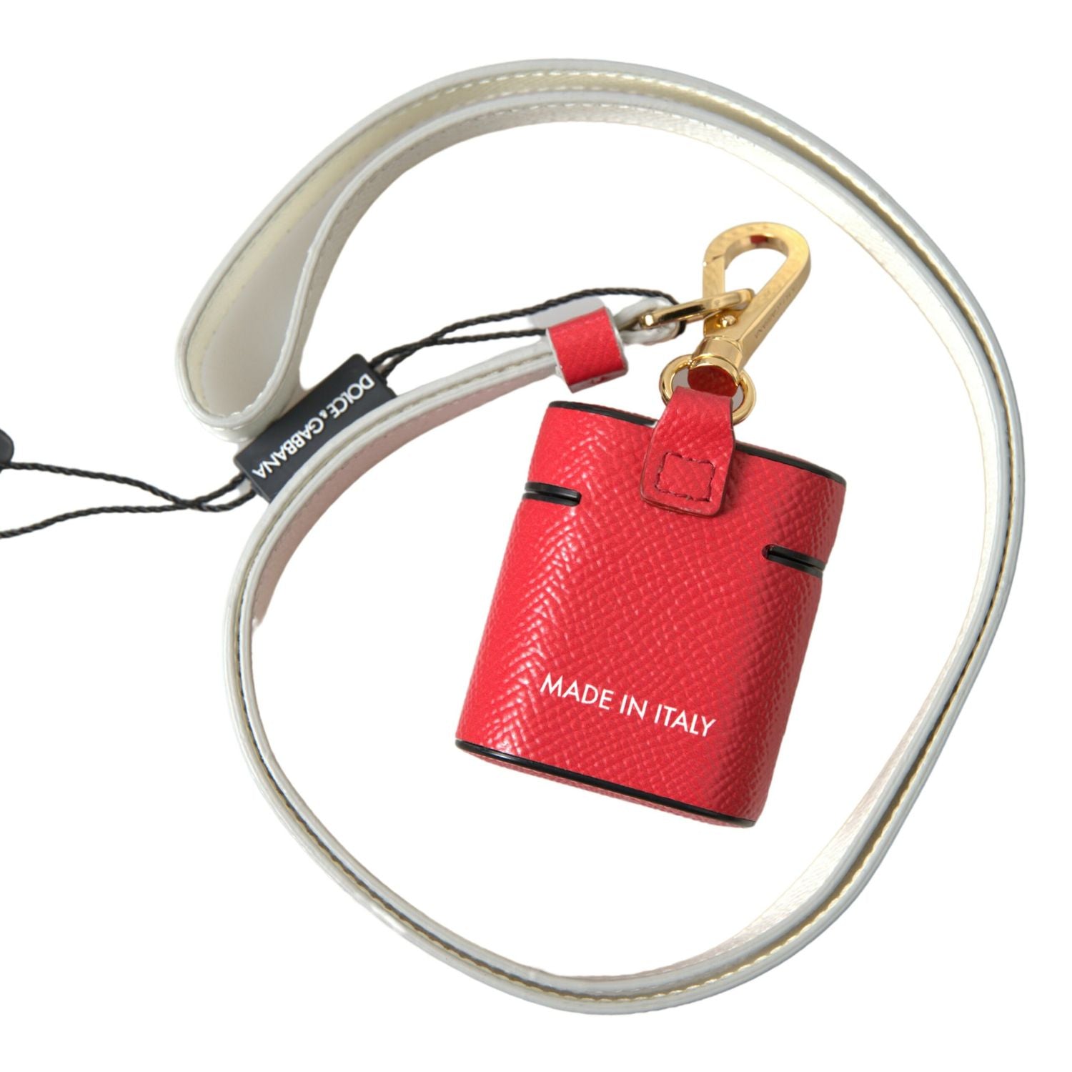 حافظة ايربودز جلدية حمراء أنيقة من دولتشي اند غابانا