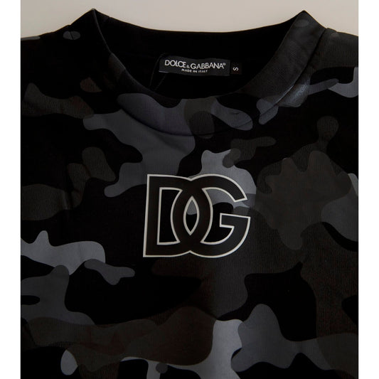 Dolce & Gabbana Elegant Black Camouflage Pullover Sweater Dolce & Gabbana Black