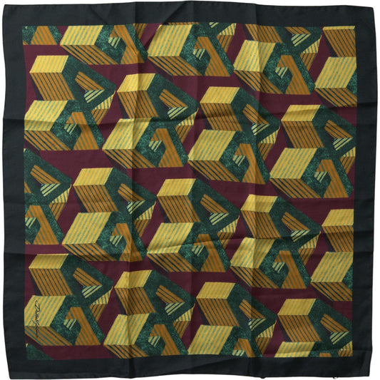 Dolce & Gabbana Elegant Multicolor Silk Men's Square Scarf Dolce & Gabbana Dark Slate Gray