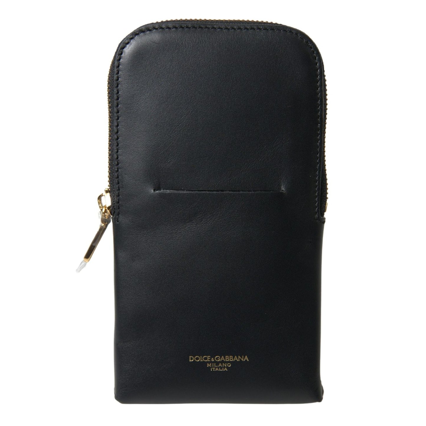 Dolce & Gabbana Black Leather Men Purse Double Belt Strap Bracelet Bag