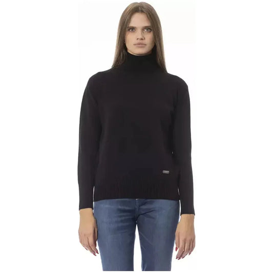 Baldinini Trend Black Wool Women Sweater Baldinini Trend Dark Slate Gray