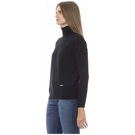 Baldinini Trend Black Wool Women Sweater Baldinini Trend Dark Slate Gray