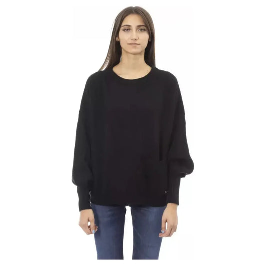 Baldinini Trend Black Wool Women Sweater Baldinini Trend Dark Slate Gray