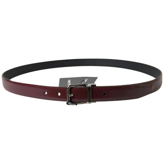 Dolce & Gabbana Elegant Bordeaux Leather Belt with Metal Buckle Dolce & Gabbana Dark Slate Gray