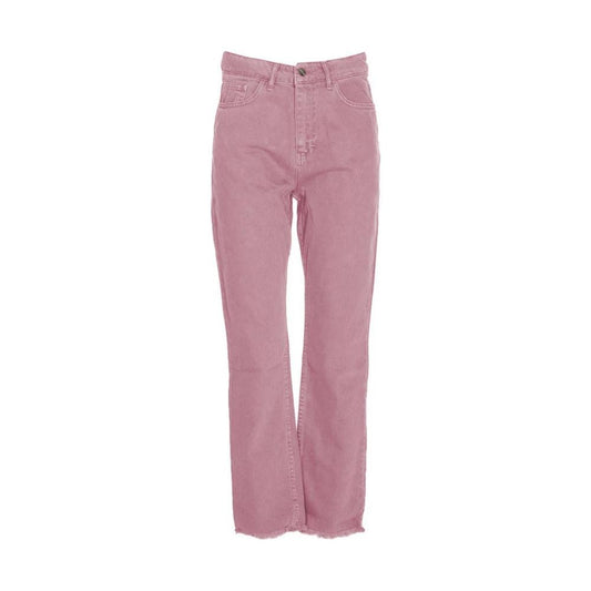 Hinnominate Chic Pink Raw Cut Bottom Jeans Hinnominate Rosy Brown