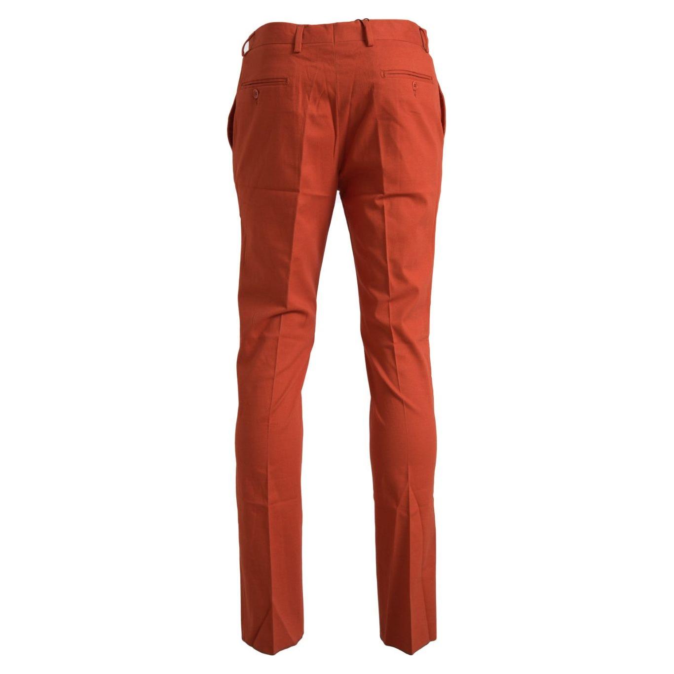 BENCIVENGA Orange Straight Fit Men Formal Trousers Pants