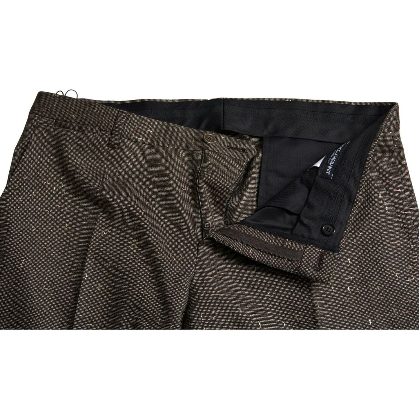 Dolce & Gabbana Brown Wool Dress Skinny Men Trouser Pants