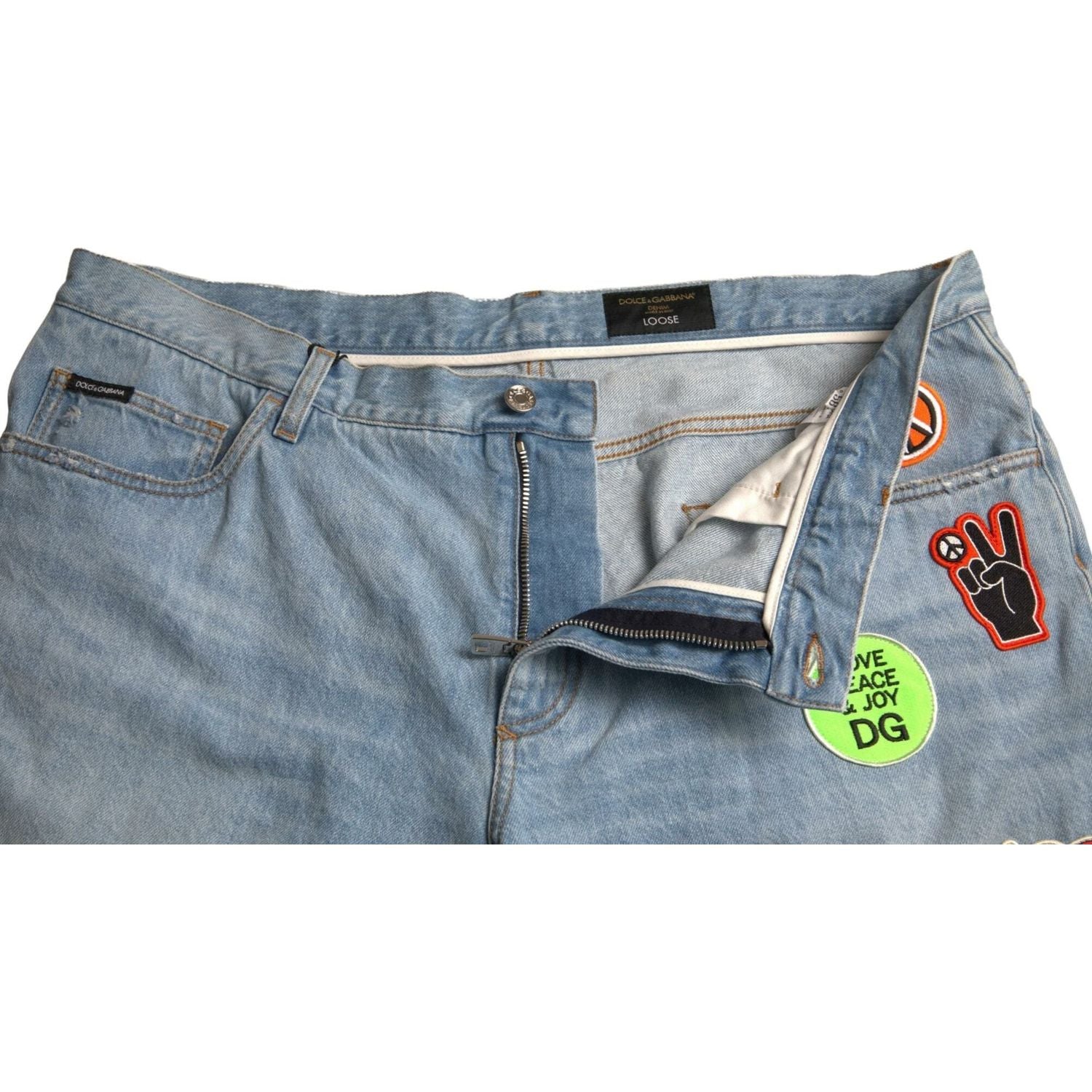 شورت برمودا جينز أزرق فاتح أنيق من دولتشي آند غابانا