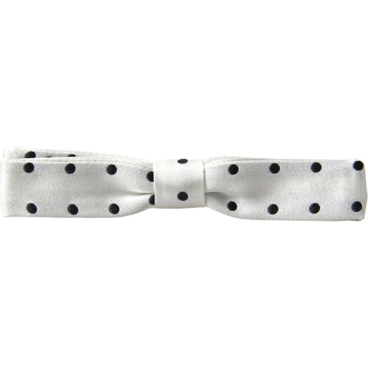 Dolce & Gabbana Stylish Polka Dot Silk Bow Tie Dolce & Gabbana Light Gray