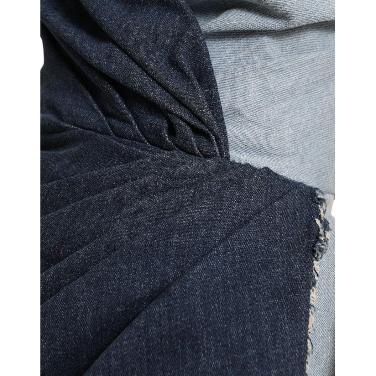 فستان دولتشي آند غابانا الأنيق ذو اللونين الأزرق