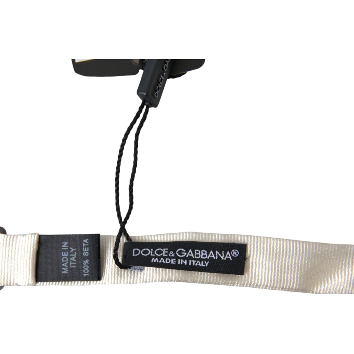 ربطة عنق أنيقة من الحرير الأبيض من دولتشي آند غابانا