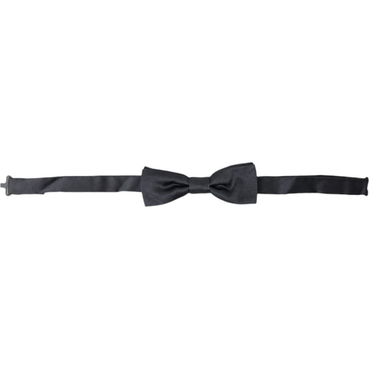 Dolce & Gabbana Elegant Anthracite Gray Silk Bow Tie Dolce & Gabbana Dark Slate Gray