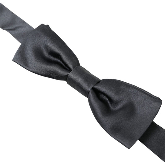 Dolce & Gabbana Elegant Anthracite Gray Silk Bow Tie Dolce & Gabbana Dark Slate Gray