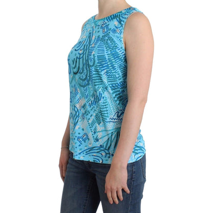 John Galliano Blue printed tank top
