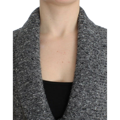 Cavalli Gray wool knitted cardigan