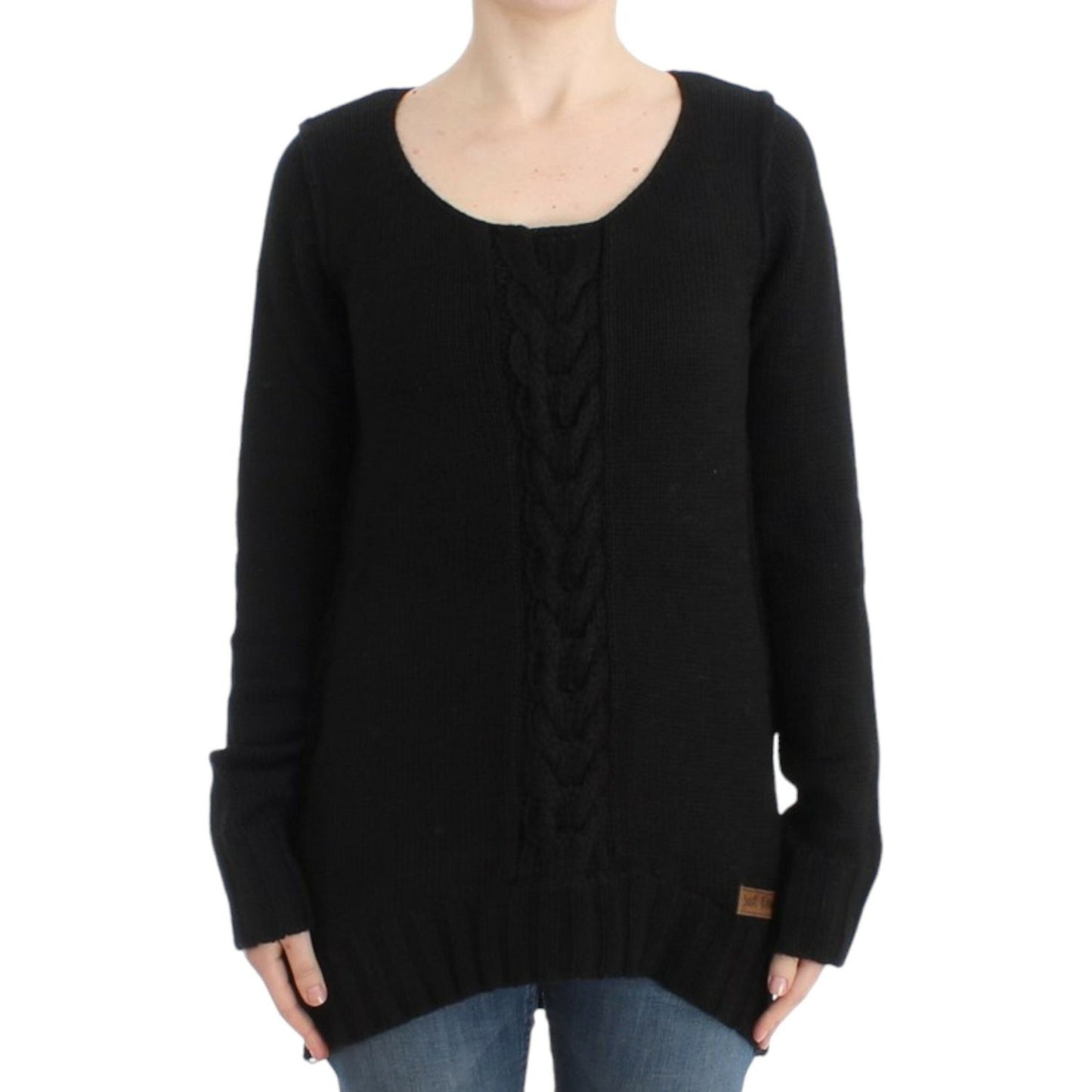 Cavalli Black knitted wool sweater