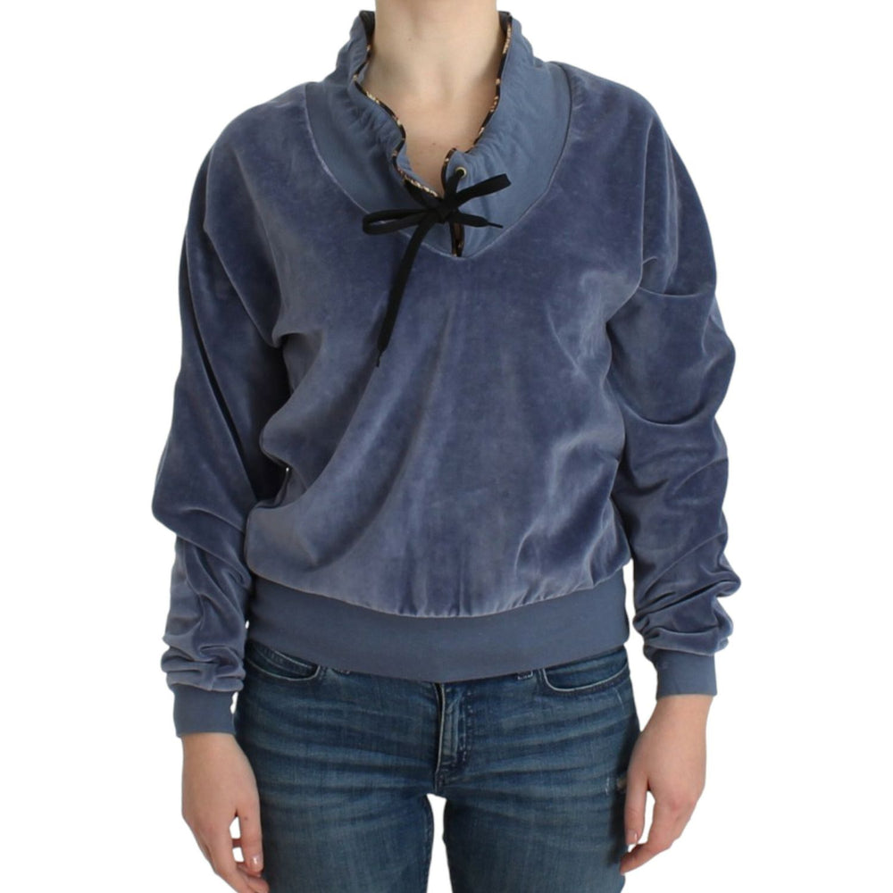 Cavalli Blue velvet cotton sweater SIG11901-42