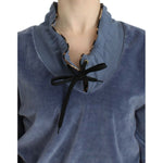 Cavalli Blue velvet cotton sweater SIG11901-42