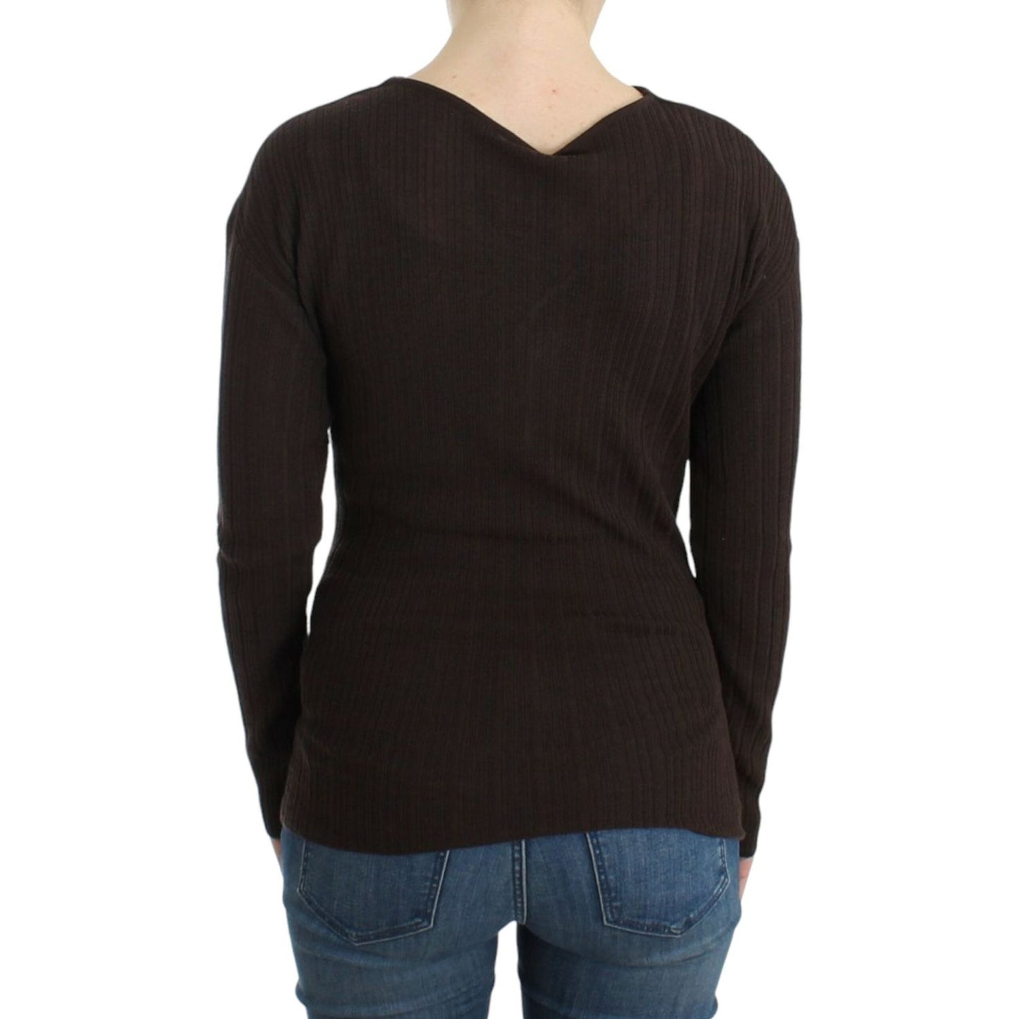 Cavalli Chic Keyhole Virgin Wool Sweater Cavalli Black