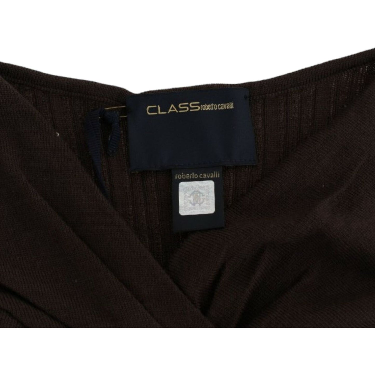 Cavalli Chic Keyhole Virgin Wool Sweater Cavalli Black