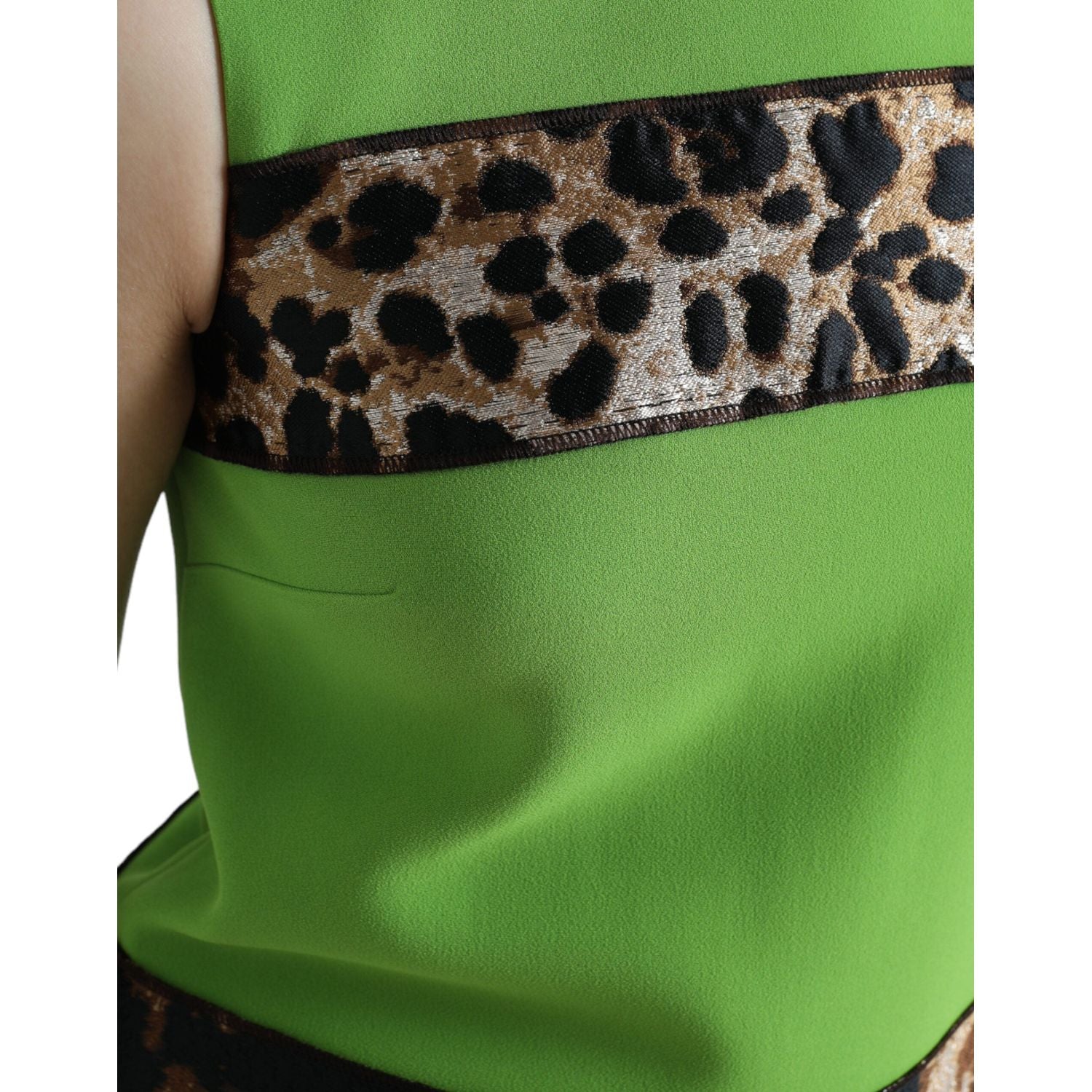Dolce & Gabbana Apple Green Sleeveless Panelled Shift Dress