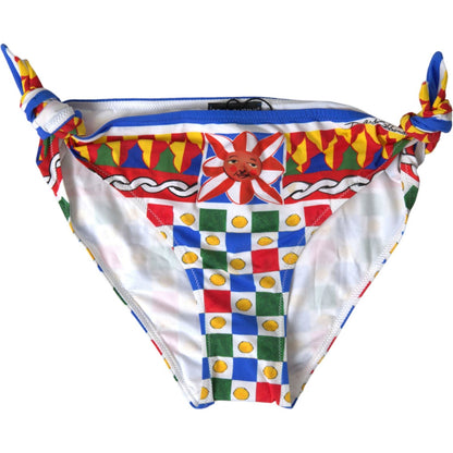 Dolce & Gabbana Multicolor Carretto Bottom Swim Beachwear Bikini
