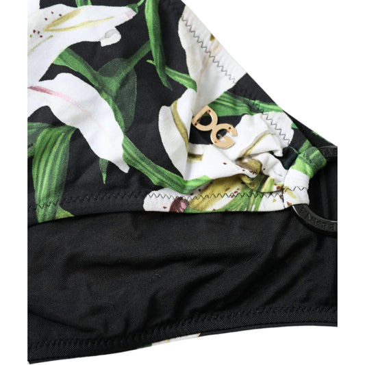 Dolce & Gabbana Elegant Floral Print Bikini Bottoms - Swim In Style Dolce & Gabbana Light Gray