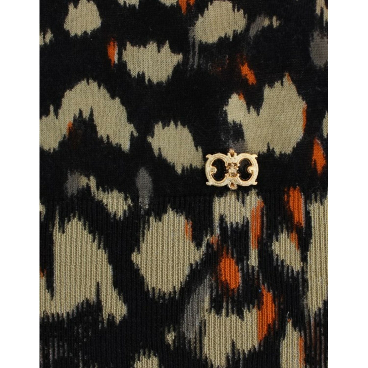 Cavalli Multicolor v-neck wool jumper