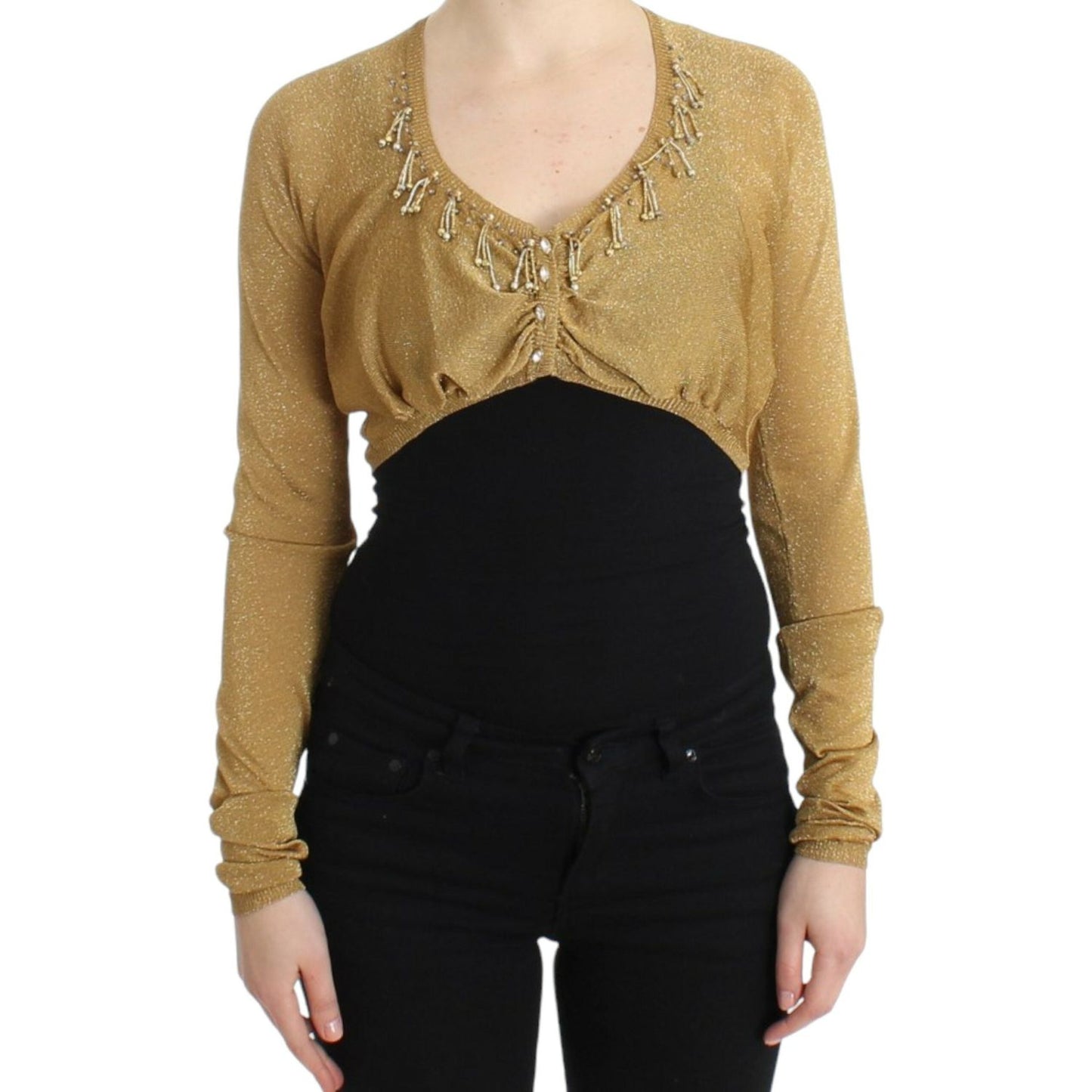 Cavalli Gold embellished gold shrug