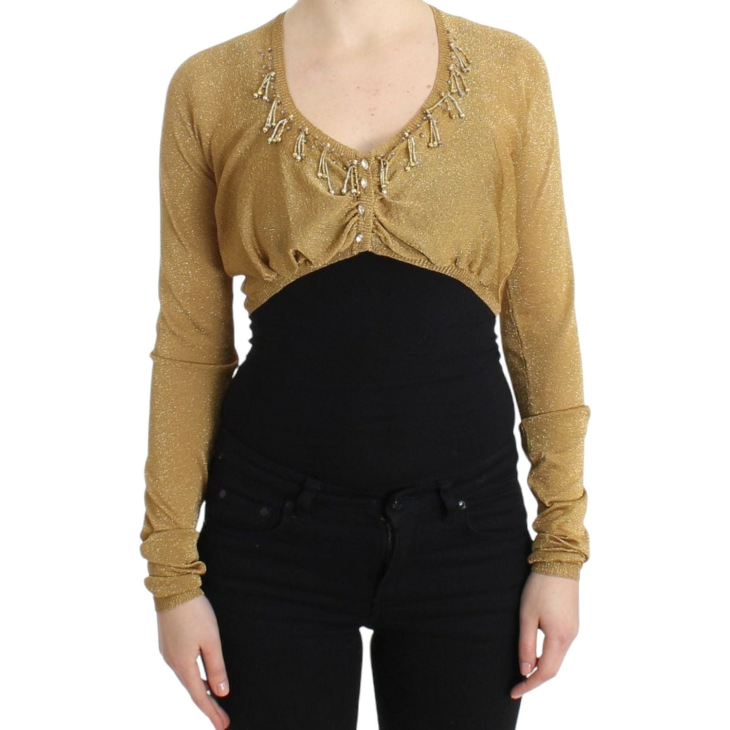 Cavalli Gold embellished gold shrug