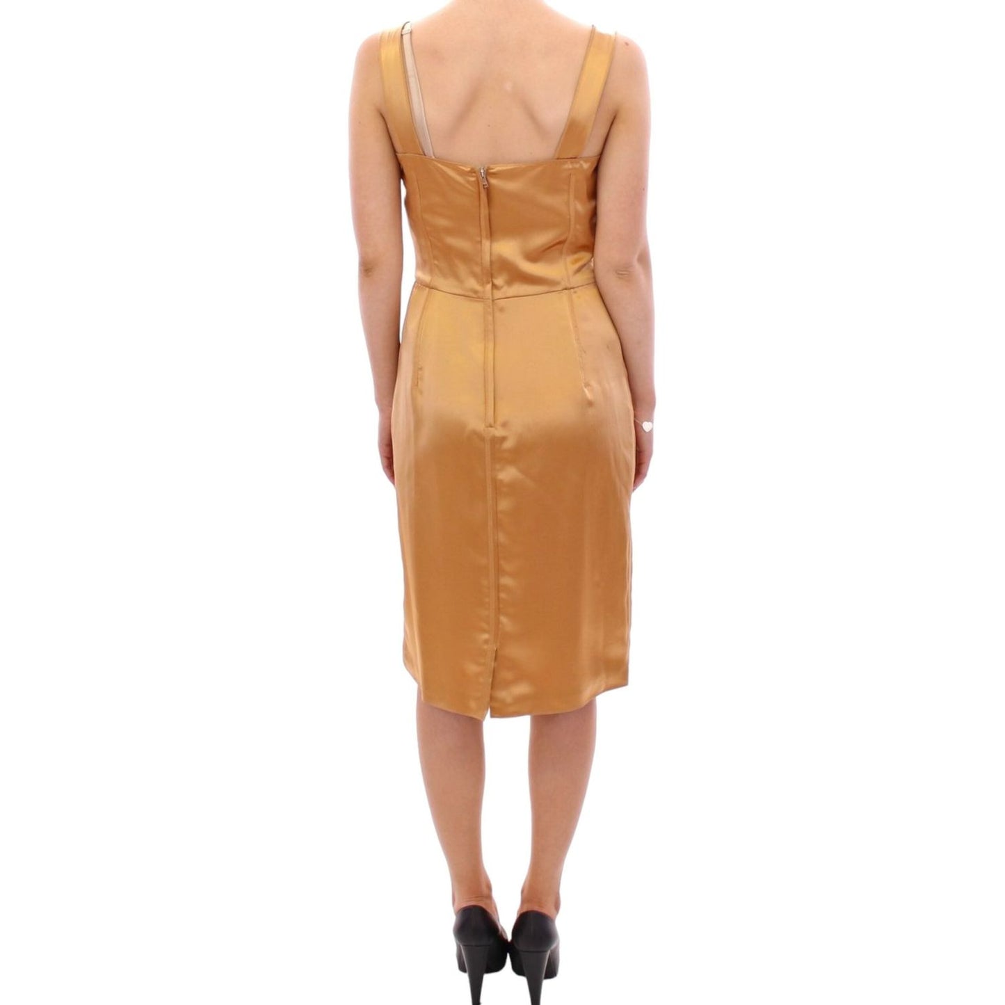 Dolce & Gabbana Bronze silk sheath dress