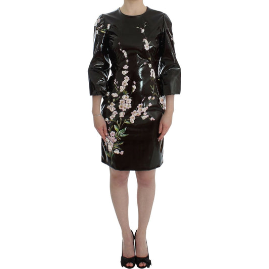 Dolce & Gabbana Elegant Floral Sheath Cocktail Dress Dolce & Gabbana Rosy Brown