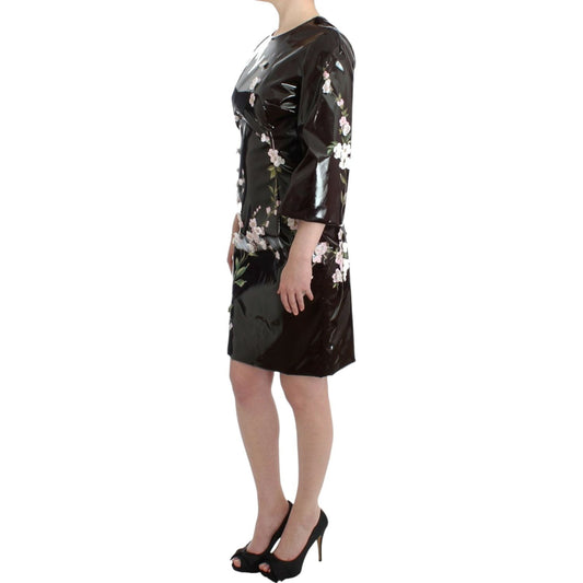 Dolce & Gabbana Elegant Floral Embellished Shift Dress Dolce & Gabbana Rosy Brown