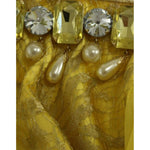 Dolce & Gabbana Yellow Lace Crystal Embellished Mini Dress Dolce & Gabbana Saddle Brown