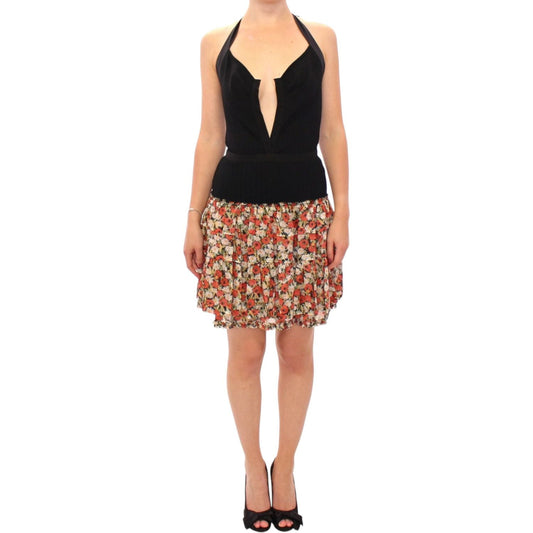 Dolce & Gabbana Elegant Floral Halterneck Bubble Dress Dolce & Gabbana Rosy Brown