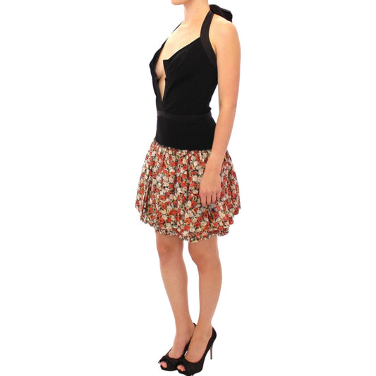 Dolce & Gabbana Elegant Floral Halterneck Bubble Dress Dolce & Gabbana Rosy Brown