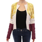 Vladimiro Gioia White Gold Purple Leather Jacket GSS10678-1