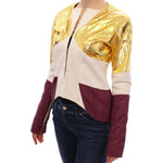 Vladimiro Gioia White Gold Purple Leather Jacket GSS10678-1