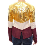 Vladimiro Gioia White Gold Purple Leather Jacket GSS10678-1