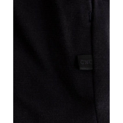 Costume National Blue hooded cotton sweater