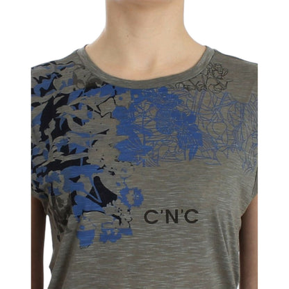 Costume National Gray print sleeveless t-shirt