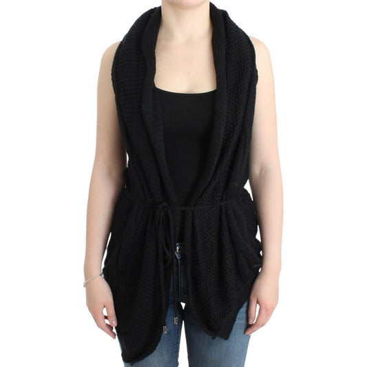 Costume National Chic Sleeveless Knitted Vest Cardigan Costume National Gray