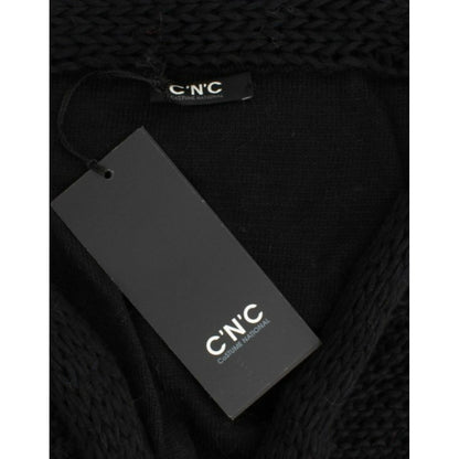 Costume National Black sleeveless knitted cardigan