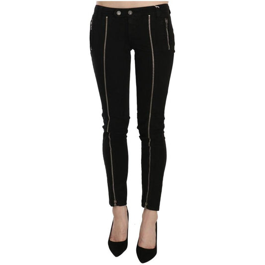 Dolce & Gabbana Chic Black Low Waist Slim Fit Skinny Jeans Dolce & Gabbana Tan